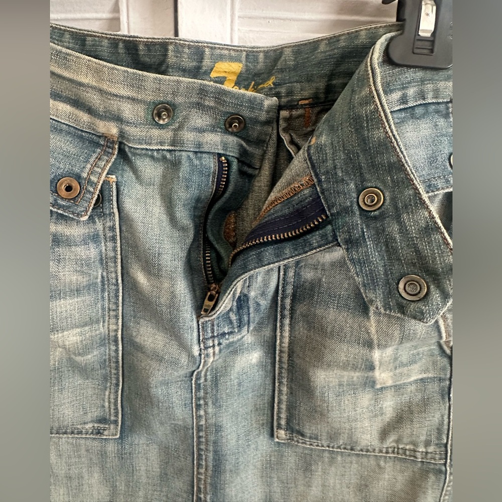 7 For All Mankind Faded Denim Skirt - Picture 5 of 8